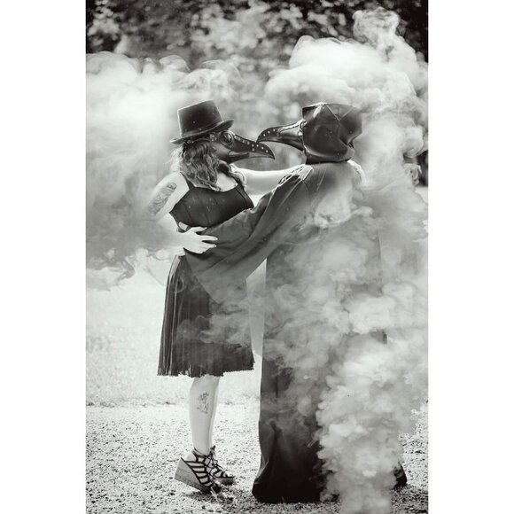 Black Plague Halloween or BDSM Doctor Mask - Picture 6 of 7